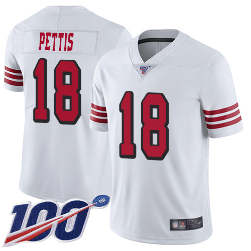 San Francisco 49ers Limited White Men Dante Pettis NFL Jersey #18 100th Season Rush Vapor Untouchable